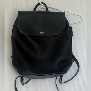 Lipault Paris Women's‎ Plume Elegance black Textured Leather Backpack